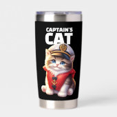 Cute Funny Captain's Cat in a Captain's Hat 保温保冷タンブラー (正面)