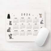 Cute Funny Cat 2026 Calendar マウスパッド (マウス)