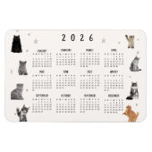 Cute Funny Cat 2026 Calendar マグネット (横)