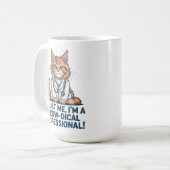 Cute Funny Cat Medical Pun Illustration コーヒーマグカップ (正面左)