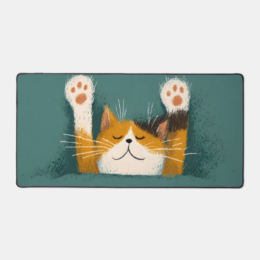 Cute Funny Cat Nap デスクマット (正面)