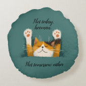 Cute Funny Cat Nap ラウンドクッション (裏面)