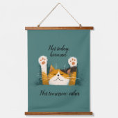 Cute Funny Cat Nap 吊り下げ型タペストリー (正面)