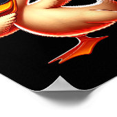 Cute Funny Cool Duck Dabbing Heart Valentines Day  ポスター (角)