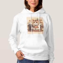 Cute Funny Cozy Barista Cat Hoodie T-shirt パーカ