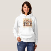 Cute Funny Cozy Barista Cat Hoodie T-shirt パーカ (正面フル)