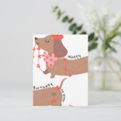 Cute Funny Dachshund Birthday Card Dog Lovers シーズンカード (スタンド正面)