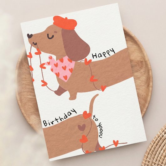 Cute Funny Dachshund Birthday Card Dog Lovers シーズンカード