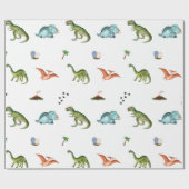 Cute Funny Dinosaur Birthday Party Wrapping Paper ラッピングペーパー (フラット)