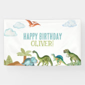 Cute Funny Dinosaur Happy Birthday Sign Banners 横断幕 (横)