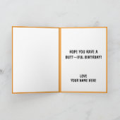 Cute Funny Dog Butt seriously, happy birthday カード (内部)