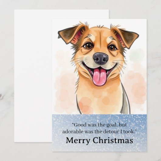 Cute Funny Dog Christmas Card シーズンカード (正面/裏面)