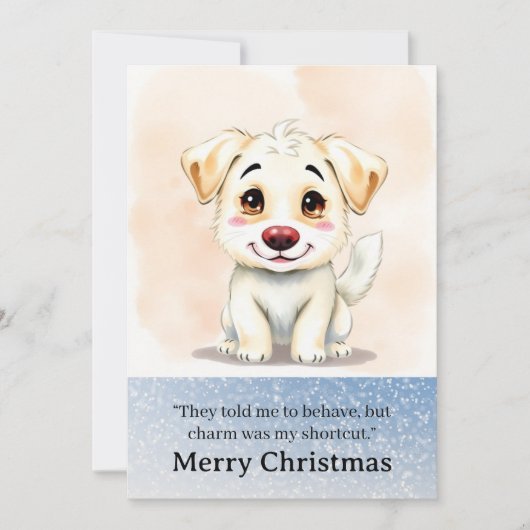 Cute Funny Dog Christmas Card シーズンカード (正面)