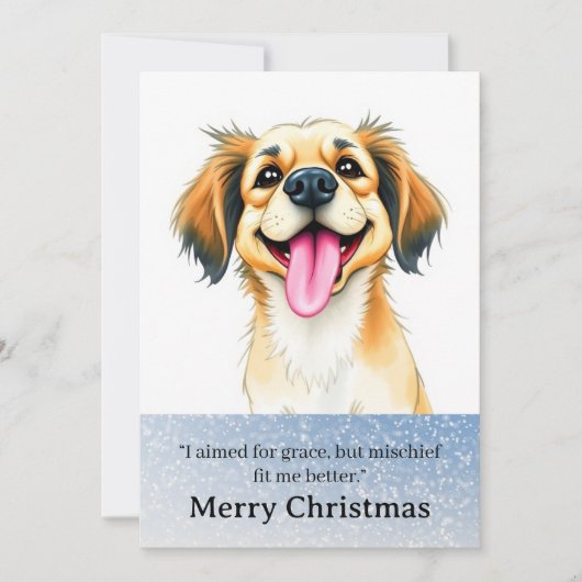 Cute Funny Dog Christmas Card シーズンカード (正面)