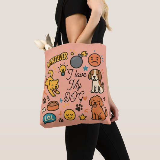 Cute Funny Dog Lover Tote Bag トートバッグ (クローズアップ)
