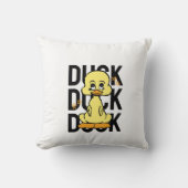Cute Funny Duck Throw Pillow クッション (正面)
