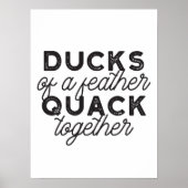 Cute Funny Ducks Puns Quote II ポスター (正面)