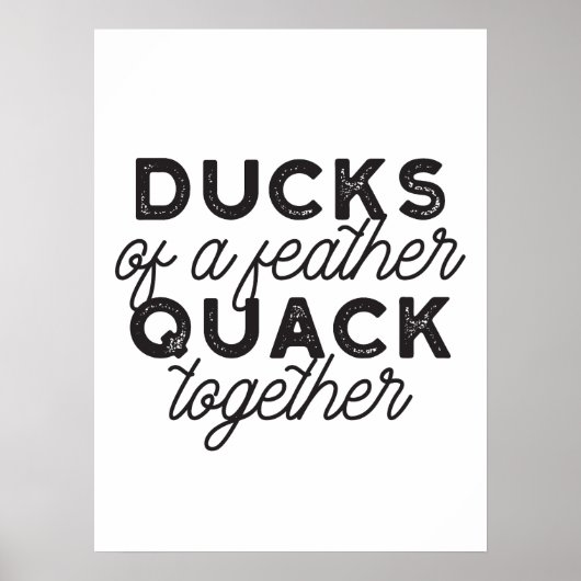 Cute Funny Ducks Puns Quote II ポスター (正面)