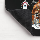 Cute Funny English Bulldog Christmas Lights Santa  マウスパッド (コーナー)