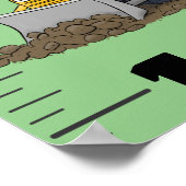 Cute funny farm animals cartoon growth chart ポスター (角)