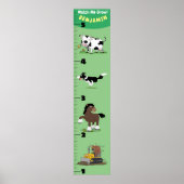 Cute funny farm animals cartoon growth chart ポスター (正面)