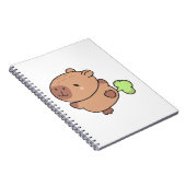 Cute Funny Farting Capybara Pastel Kawaii ノートブック (右側)
