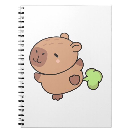 Cute Funny Farting Capybara Pastel Kawaii ノートブック (正面)