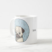Cute Funny Fawn Pug Custom Name Pug lover コーヒーマグカップ (正面左)