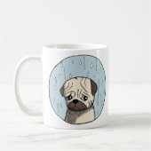Cute Funny Fawn Pug Custom Name Pug lover コーヒーマグカップ (左)