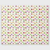 Cute Funny Fruit Birthday Party Wrapping Paper ラッピングペーパー (フラット)