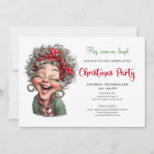 Cute Funny Grandma Cartoon Christmas Humor Comic 招待状 (正面)