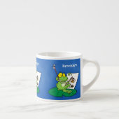 Cute funny green frog cartoon illustration エスプレッソカップ (右)