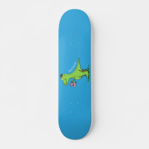 Cute funny green t rex dinosaur cartoon スケートボード