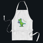 Cute funny green t rex dinosaur cartoon スタンダードエプロン<br><div class="desc">Our funny green t rex cartoon dinosaur is a "tea rex".</div>
