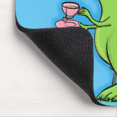 Cute funny green t rex dinosaur cartoon マウスパッド (コーナー)