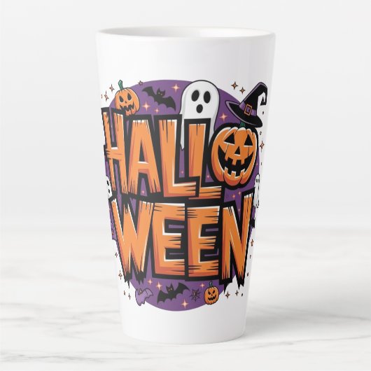 Cute funny halloween カフェラテマグ (正面)