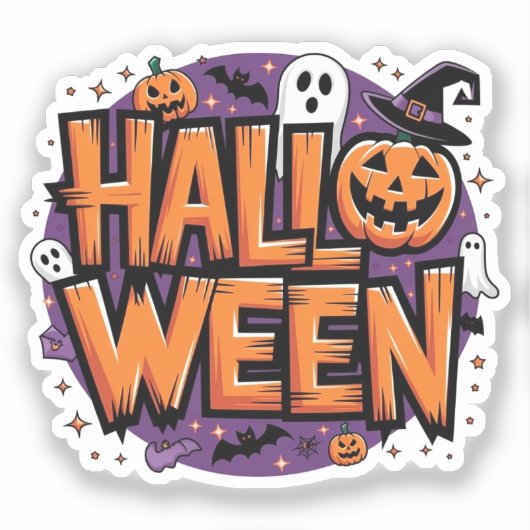 Cute funny halloween シール (正面)