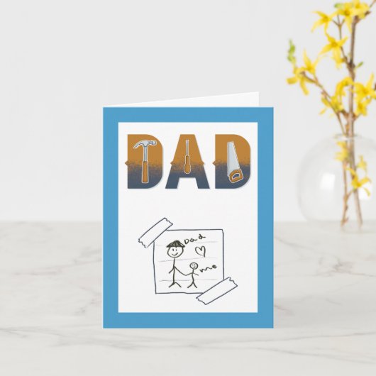 Cute Funny Handyman Dad Funny Birthday Card カード (黄色い花)