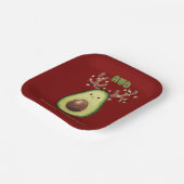 Cute Funny Happy Christmas Avocado Party  ペーパープレート (傾斜あり)