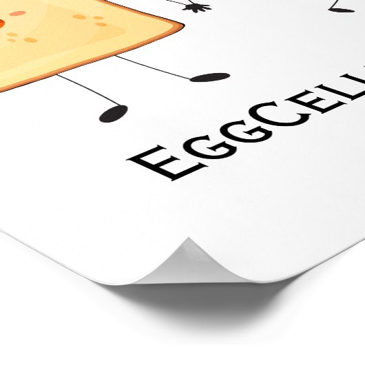 Cute Funny Happy Toast Eggcelent Together      ポスター (角)