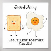Cute Funny Happy Toast Eggcelent Together      ポスター (正面)