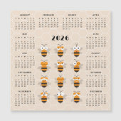 Cute Funny Honey Bee Honeycomb Calendar 2026 (正面)