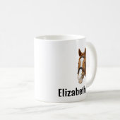 Cute Funny Horse Personalized Name コーヒーマグカップ (正面右)