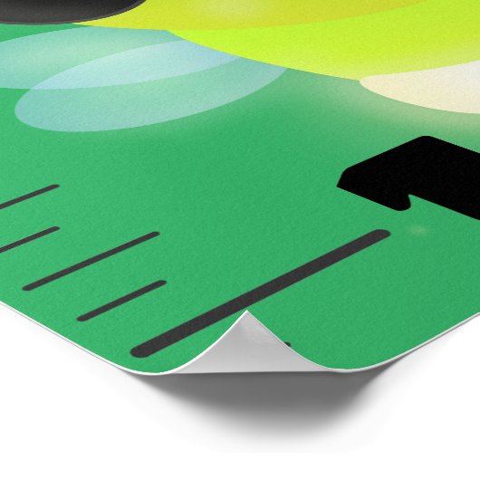 Cute funny insects cartoon growth chart ポスター (角)