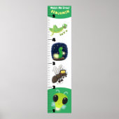 Cute funny insects cartoon growth chart ポスター (正面)