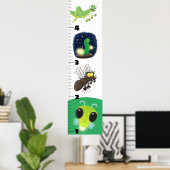 Cute funny insects cartoon growth chart ポスター (ホームオフィス)