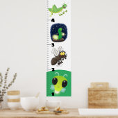 Cute funny insects cartoon growth chart ポスター (キッチン)