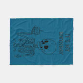 Cute Funny Kawaii Skeleton Birthday Skull Happy Wo フリースブランケット (正面(横))
