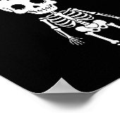 Cute Funny Kawaii Skeleton Birthday Skull Happy Wo ポスター (角)
