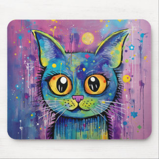 Cute Funny Kitty Cat Mixed Media Animal Pet マウスパッド